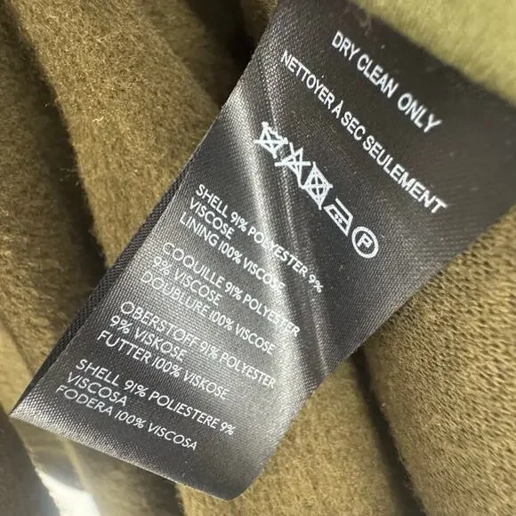 Free People Relaxed Fit Alma Longline Duffle Coat in Olive Oversized XS/ S NWT